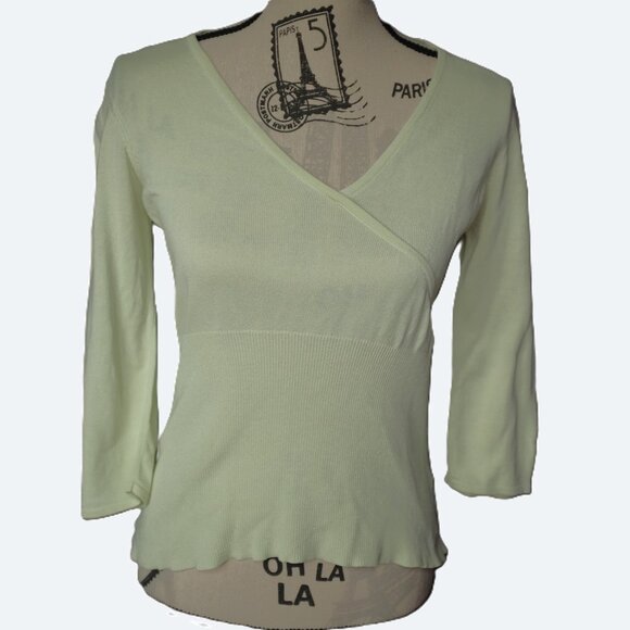 Reitmans light green 100% cotton knit wrap style sweater size S - Picture 1 of 7